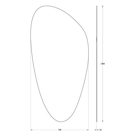 Зеркало Evoform Primary BY 0120 70х140 подвесное