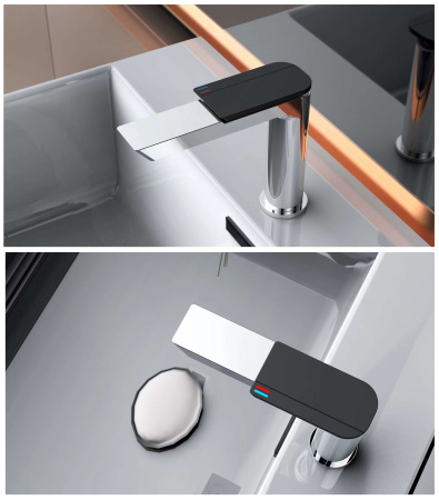 Смеситель BOCH MANN COMO BG XL BM9632 на раковину/на столешницу черный с золотым