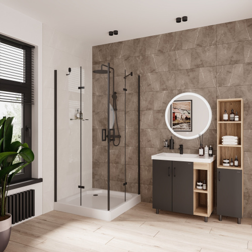 Душевой уголок Niagara Nova 681408111BLACK 100х100 стекло прозрачное 6 мм - фото 2