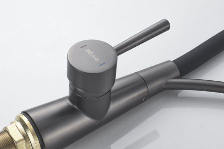 Смеситель для кухни Shevanik S743T-3 на мойку черный/оружейная сталь