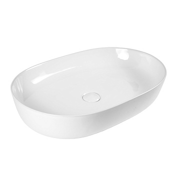 Раковина из сантехнического фарфора Bond Oval S51-600 61х43 накладная цвет белый глянцевый