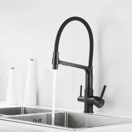 Смеситель для кухни Rose R658H на мойку черный