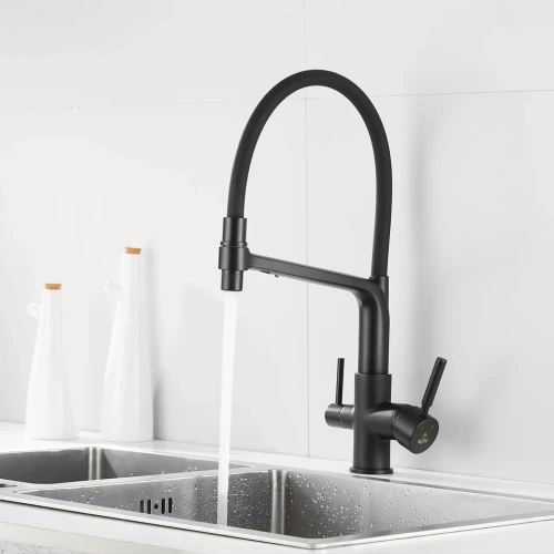 Смеситель для кухни Rose R658H на мойку черный - фото 4