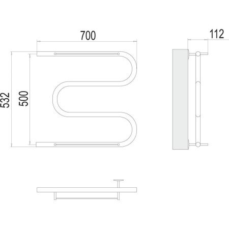 Полотенцесушитель водяной Terminus 4620768880353 70х55 хром