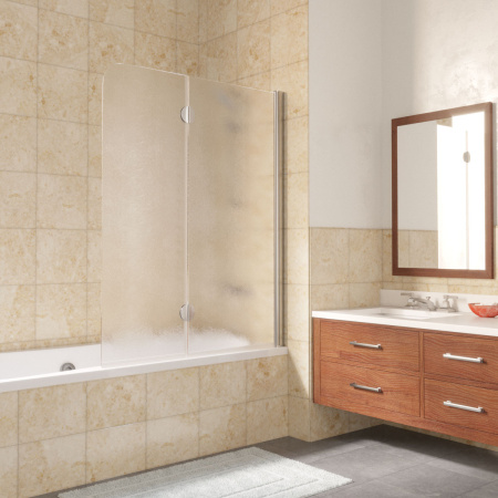 Душевая шторка на ванну Vegas-Glass E2V LUX E2V LUX 120 8 2 R 120х151 стекло рифленое профиль хром глянцевый ориентация правая