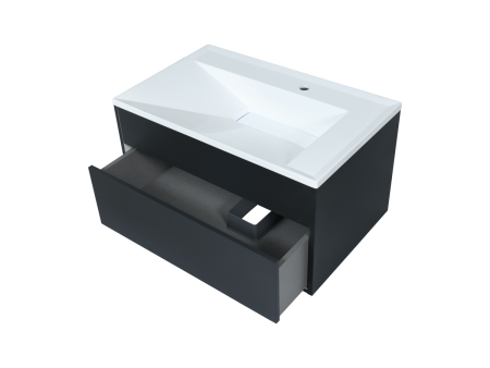 Тумба с раковиной Uperwood Lotus Premium 39340207461 80х50 цвет черный