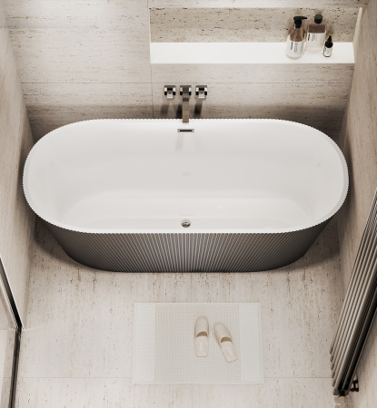 Ванна акриловая Grossman Forta GR-27021MB 170х75 отдельностоящая овальная с каркасом