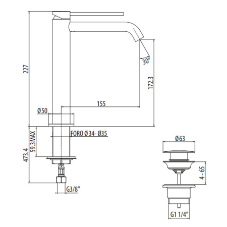 Смеситель Gattoni CIRCLE TWO 9146/91BO на раковину белый