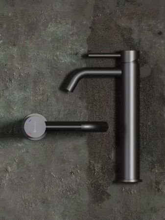 Смеситель Knotlor ECLIPSE SS-20/GM на раковину вороненая сталь