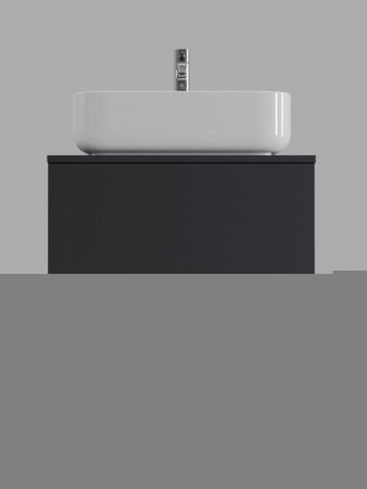 Тумба с раковиной Orange Line Li-60TugMDF+B05-500W 60х50 подвесная цвет черный