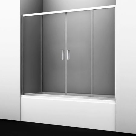Душевая шторка на ванну Wasserkraft Lippe 45S 45S02-170 170х150 стекло прозрачное профиль хром ориентация универсальная