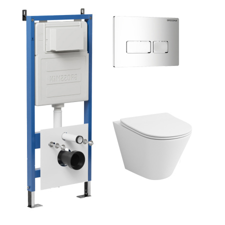 Инсталляция + кнопка смыва + унитаз Grossman Pragma 97.4477S.03.100