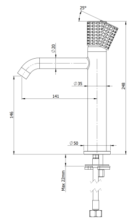 Смеситель Remer Celebrity CEC12AXV на раковину нержавеющая сталь