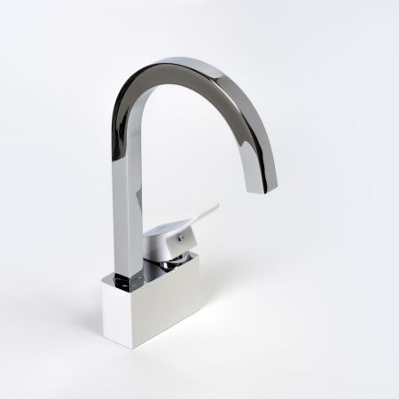 Смеситель для кухни Wasserkraft Aller 1060 WHITE 1067W на мойку белый/хром