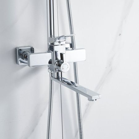 Душевая стойка Shevanik S6136 настенная цвет хром