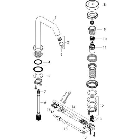 Смеситель Hansgrohe Tecturis S EcoSmart 73353000 на раковину хром