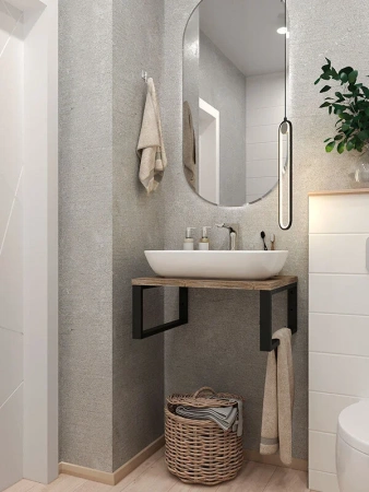 Столешница 1MarKa Grunge Loft Ц0000001583 60х50 накладная цвет серый