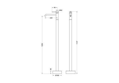 Смеситель Aquatek ЕВРОПА AQ1309MB напольный черный
