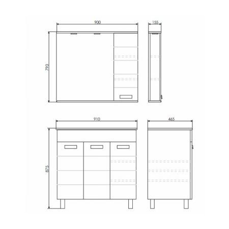 Тумба с раковиной Comforty Модена М 00-00001644CF 90х50 напольная цвет белый