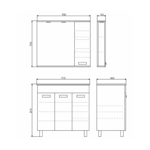 Тумба с раковиной Comforty 00-00001644CF 91x46,5x87,5 - фото 2