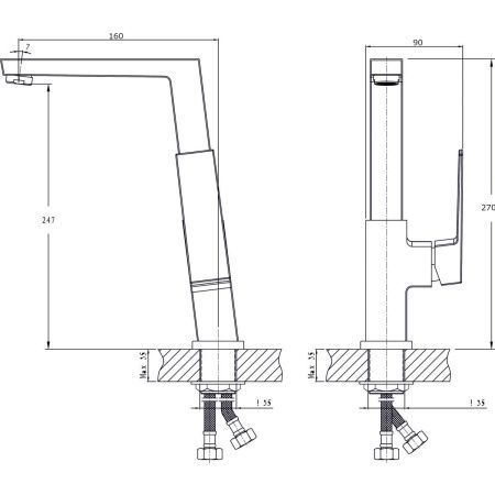 Смеситель для кухни Rush Thira TR3635-23 на мойку хром