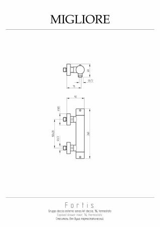 Смеситель для душа Migliore FORTIS 18656 настенный хром