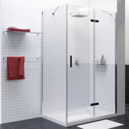 Душевой уголок Wasserkraft 10H07RBLACK MATT 120х90 стекло прозрачное профиль хром матовый без поддона - фото 2