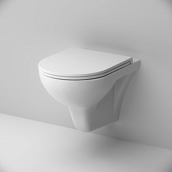 Унитаз подвесной Am.Pm Gem C901700SC белый с сиденьем микролифт безободковый каскадный смыв