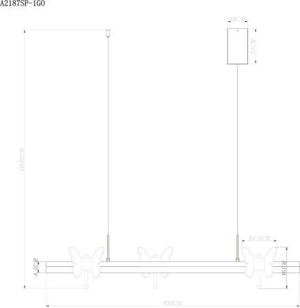 Светильник подвесной Arte Lamp Darcy (Дарцы) A2187SP-1GO