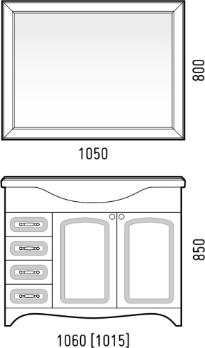 Тумба под раковину Corozo Классика SD-00000315 102х33х85 - фото 2