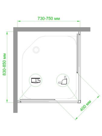 Душевой уголок Royal Bath HPD RB7585HPD-C-BL 85х75 стекло матовое профиль черный без поддона