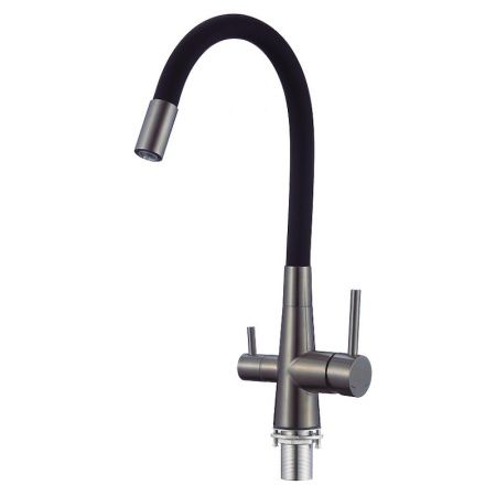 Смеситель для кухни Esko Kitchen CL03GMB на мойку вороненая сталь