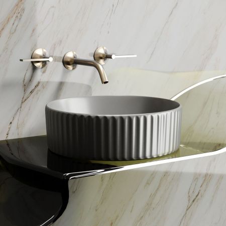 Раковина из сантехнического фарфора Ceramica Nova ELEMENT CN6057MH 40х40 накладная цвет черный без отверстий под смеситель