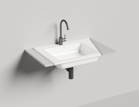 Раковина из искусственного камня Salini ONDA 1402201MF 80х50 встраиваемая цвет белый