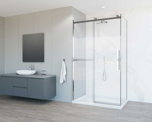 Душевой уголок Vincea Como Soft VSR-1CS1013CL 130х100 стекло прозрачное профиль хром глянцевый - фото 2