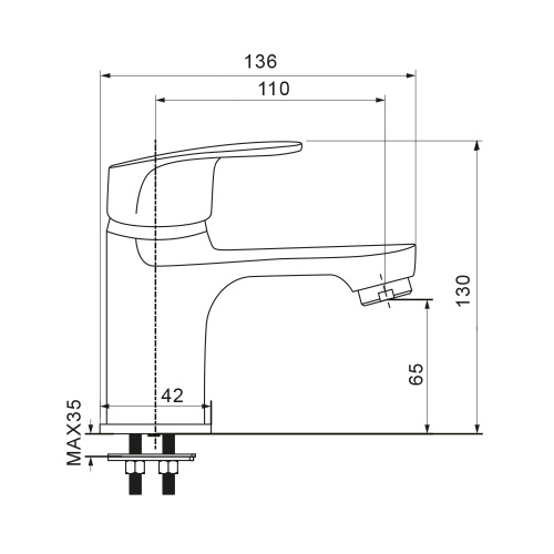 Смеситель WesnaArt Ocean OCE12-210 на раковину хром - фото 2