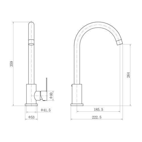 Смеситель для кухни Fashun A54001N на мойку сатин - фото 3