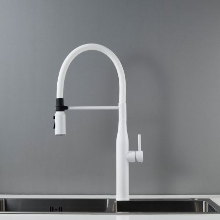 Смеситель для кухни Shevanik S123C-1 на мойку белый