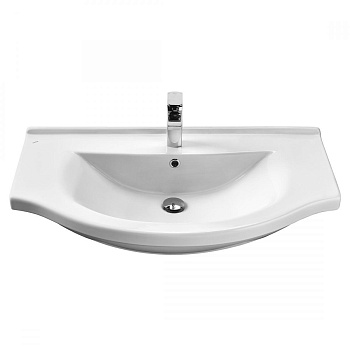 Раковина керамическая Onika Эльбрус 1WH110790 91х52 накладная цвет белый 1 отверстие под смеситель