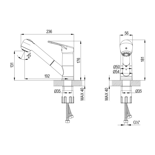 Смеситель для кухни LeMark Luna LM4150C на мойку хром - фото 2