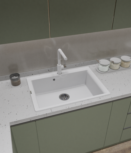Кухонная мойка Rivelato AXEL Х-70 brina 73х52 цвет белый - фото 5