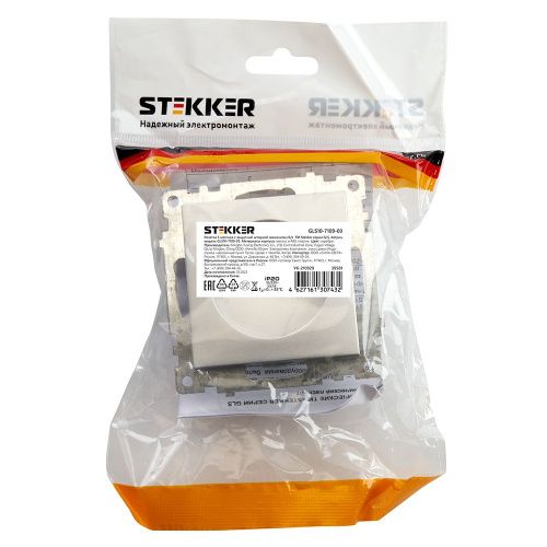 Розетка 1-местная б/з с защитной шторкой Stekker Катрин 39581 - фото 4