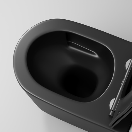 Унитаз подвесной Grossman Торнадо GR-4499BMSQ черный матовый с сиденьем микролифт безободковый смыв торнадо