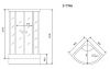Душевая кабина Timo Lux T-7790 90х90 четверть круга с крышей ориентация универсальная