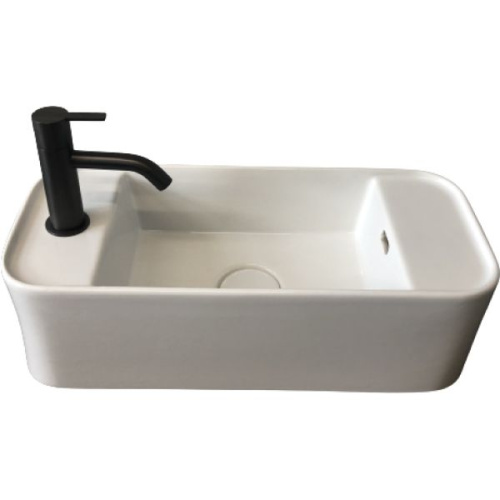 Раковина White Ceramic Geo Mini 51 см W7107F05 накладная цвет черный матовый
