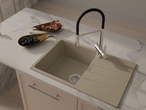 Кухонная мойка Rivelato RAUM RM-78 beige scuro 78х50 цвет темно-бежевый - фото 5