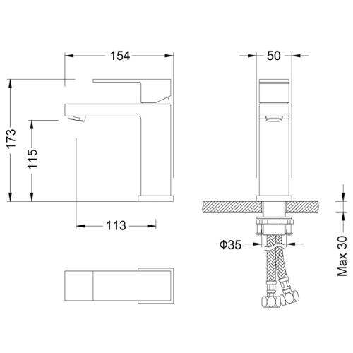 Смеситель Timo Selene 2061/17F на раковину золото матовое без термостата - фото 2