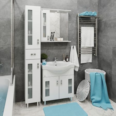 Зеркало-шкаф Onika Кристалл 206705 70х70 подвесной цвет белый