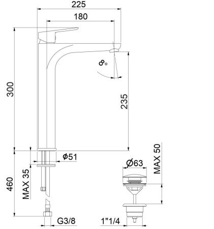 Смеситель Fiore 81CR8119 на раковину хром