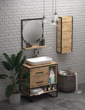 Шкаф 1MarKa Grunge loft Ц0000007987 40х90 подвесной цвет коричневый